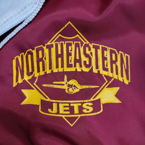 Vintage Gem Sportswear Northeastern Jets 1/4 Zip Jacket Mens XL Maroon Red USA - Picture 4 of 9